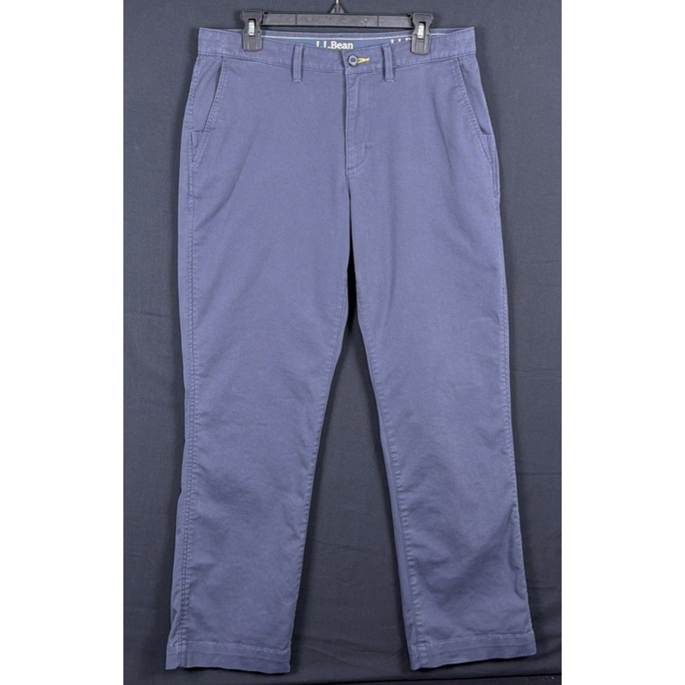 LL Bean Mens Standard Fit CoolMax Chino Pants Blue Grey 33x30 513007